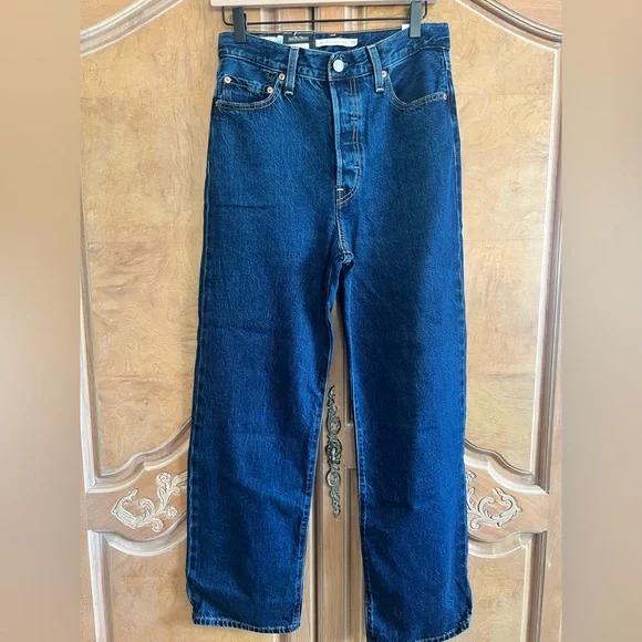 NWT Levi’s RIBCAGE STRAIGHT ANKLE WOMEN'S JEANS Noe Dark Mineral size 28x29 - Picture 7 of 7